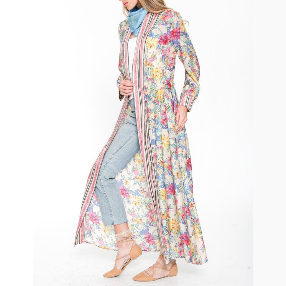 Aratta I Will Meet You at Maxi Duster NWT • Reg $182 • Floral • Multi-Stripe - Picture 3 of 6